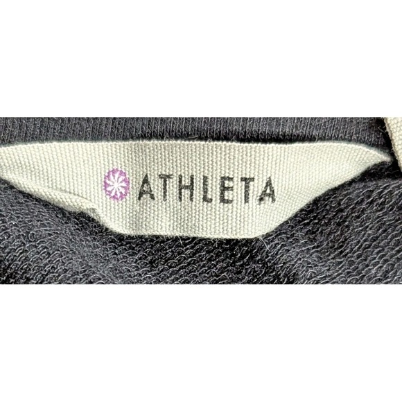 Athleta Dress-Black Modal Knit Long Sleeve Pullover Thumb Holes Curved Hem Small - Picture 7 of 11